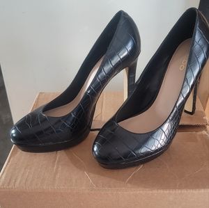 ALDO Faux Leather Alligator Print Pump Heels
